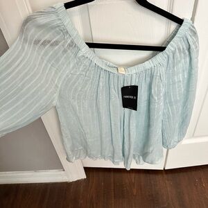 Off shoulder linen top
